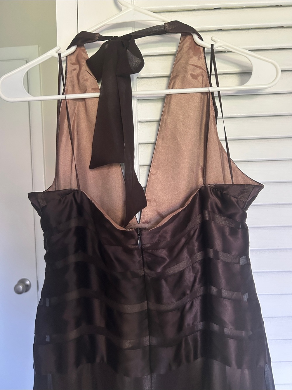 Cache One-Shoulder Brown Evening Gown - Picture 8 of 10